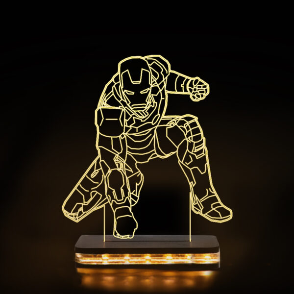 Vincentvolt Made In India Iron Man Character Warm White Color LED Lamp