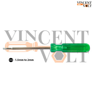 Vincentvolt Made in India 13 cm Long Flat head stainless steel screwdriver with hard plastic handle