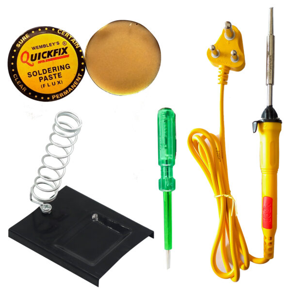 Vincentvolt Made in India Combo of 4 in One Soldering Iron with Stand Paste and Tester