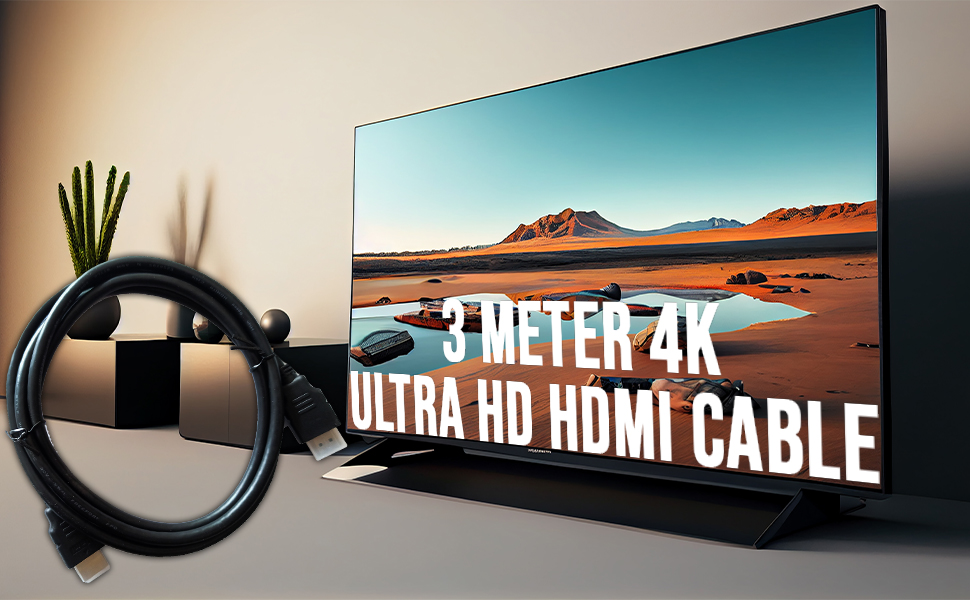 3 meter 4K at 120Hz Flexible Ultra HD HDMI cable with port cover