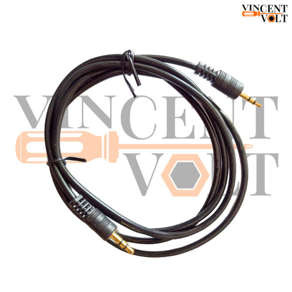 Vincentvolt Made in India 3.5mm Male to 3.5mm Male Stereo Audio 135cm Aux cable Black color