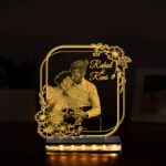 Couple Customized Night Lamp With Photo And Name In Warm White Color
