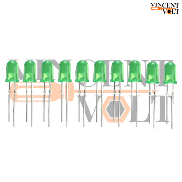 5mm LED In Green Color Pack Of 10