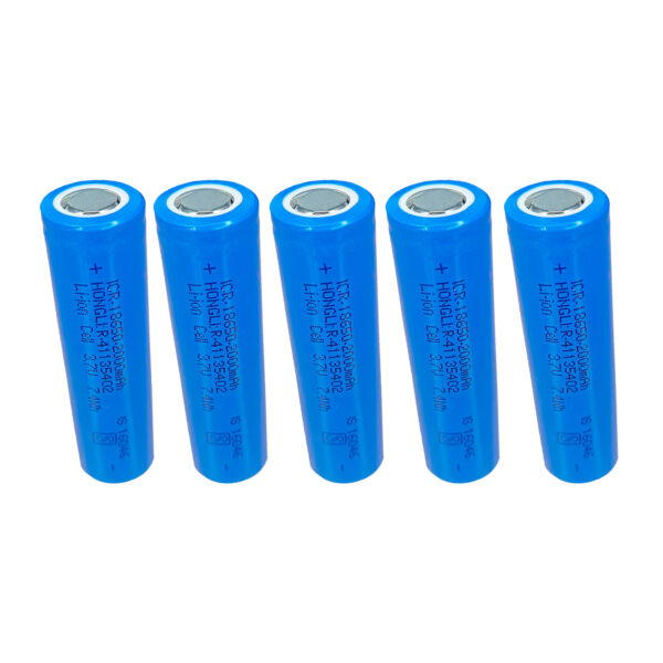 2000mAh 3.7V 18650 Li-ion Lithium Rechargeable Cell Battery Pack of 5