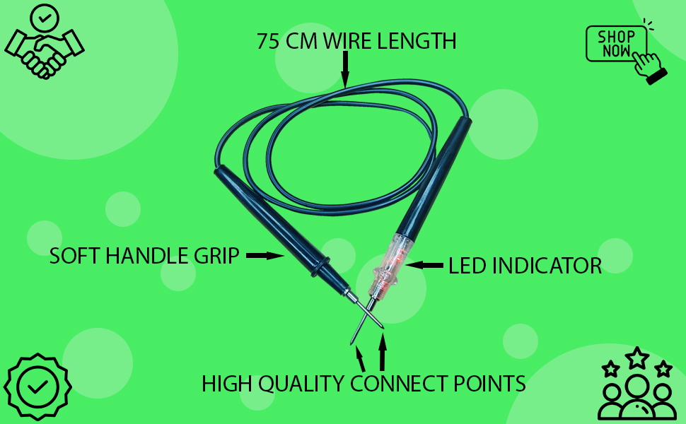 Black Color Small Continuity Tester with Red Indicator LED Light and Pre Installed Battery