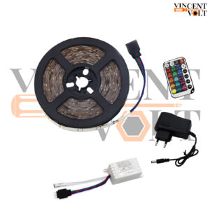 5m RGB Strip Lights Light Sets Flexible LED Light Strips LEDs Remote Control RC Cuttable Dimmable Self-adhesive Linkable