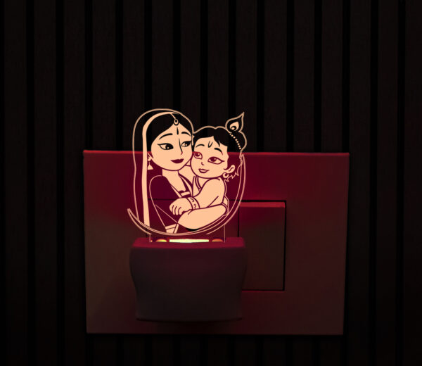 Little Krishna Ji Plug in Night Lamp with 7 Color Changing Design