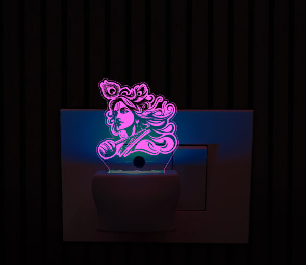 Lord Krishna Ji Plug in Night Lamp with 7 Color Changing Design