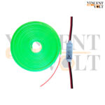 Vincentvolt 12V Green Color Neon with LED Controller and Adapter, Blink Light and Speed Control, Combo of Neon, 5 Meter Length, Customize, Decoration Light