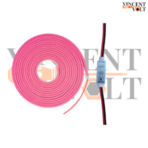 Vincentvolt 12V Pink Color Neon with LED Controller and Adapter, Blink Light and Speed Control, Combo of Neon, 5 Meter Length, Customize, Decoration Light