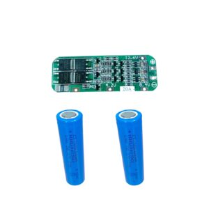 Vincentvolt Combo of 2000mAh 3.7V 18650 Li-ion lithium battery and 20A 12.6V Lithium Charger BMS Module