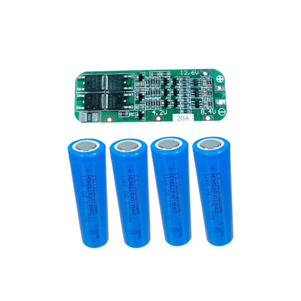 Vincentvolt Combo of 2000mAh 3.7V 18650 Li-ion lithium battery and 20A 12.6V Lithium Charger BMS Module