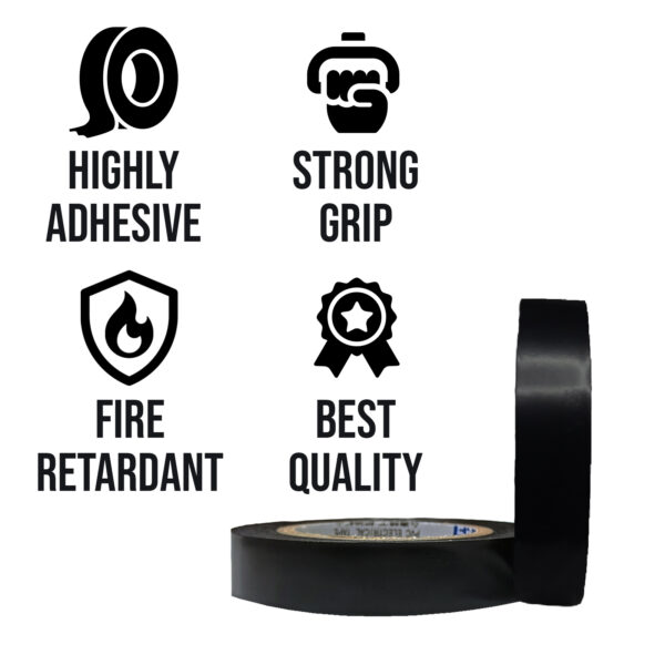 Vincentvolt PVC Insulation Electrical Tape Black Color