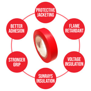 Vincentvolt PVC Insulation Electrical Tape Red Color