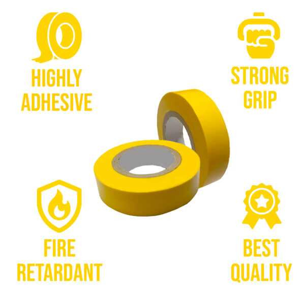 Vincentvolt PVC Insulation Electrical Tape Yellow Color