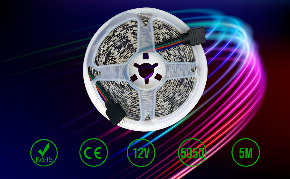 12V 5050 RGB LED Light Strip 300 LED 5 Meter