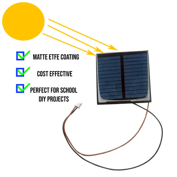 Vincentvolt 5V 100mAH Mini Solar Panel With JST Male Pin Connector with long wire Attached DIY