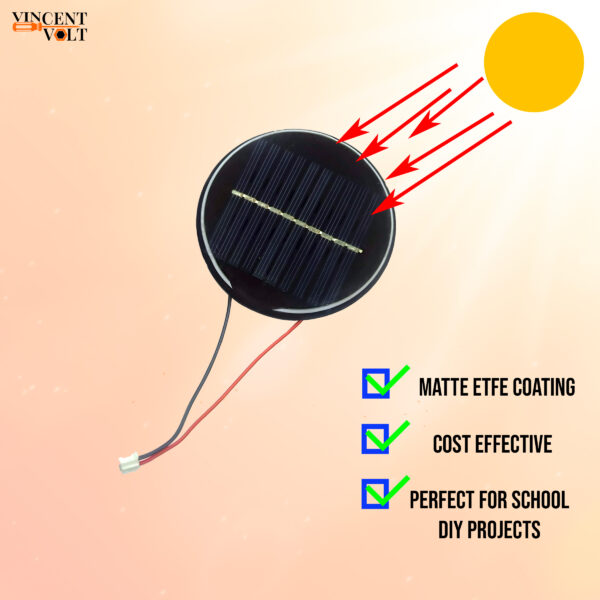 Vincentvolt 5V 80mAh Mini Solar Panel With JST Male Pin Connector Attached DIY Square Shape 7cm x 7cm