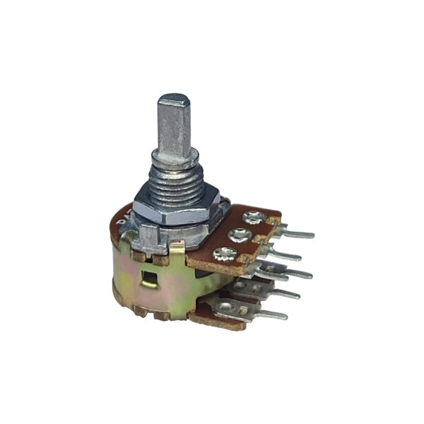 100K Dual Gang Rotary Potentiometer D Shape Shaft Handle 6 pin