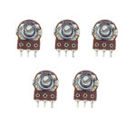100K Dual Gang Rotary Potentiometer D Shape Shaft Handle 6 pin