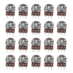 100K Dual Gang Rotary Potentiometer D Shape Shaft Handle 6 pin