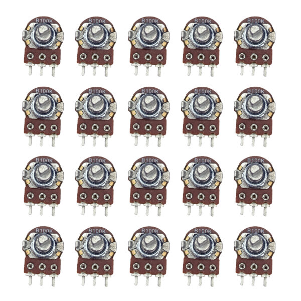 100K Dual Gang Rotary Potentiometer D Shape Shaft Handle 6 pin