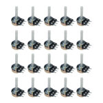 100K Single Rotary Potentiometer Long Nose D Shape Shaft 3 pin