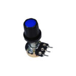22K Single Rotary Potentiometer Long Nose D Shape Shaft with Cap 3 pin