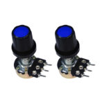 22K Single Rotary Potentiometer Long Nose D Shape Shaft with Cap 3 pin