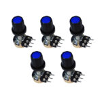 22K Single Rotary Potentiometer Long Nose D Shape Shaft with Cap 3 pin