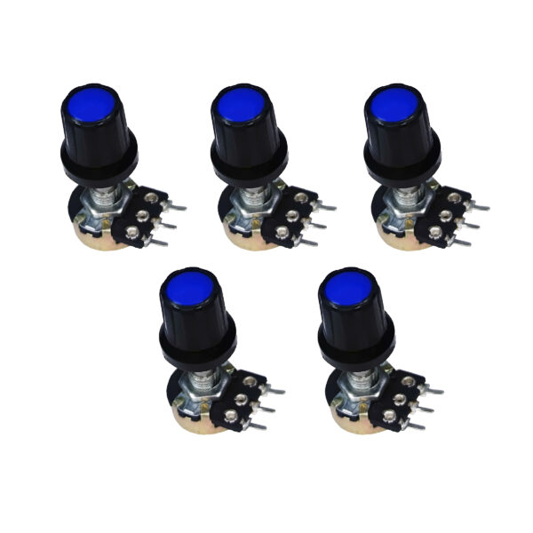22K Single Rotary Potentiometer Long Nose D Shape Shaft with Cap 3 pin