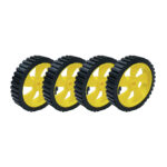 45mm x 12mm Durable Rubber Wheels Yellow Color 45mm Diameter for BO Motor
