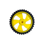 45mm x 12mm Durable Rubber Wheels Yellow Color 45mm Diameter for BO Motor