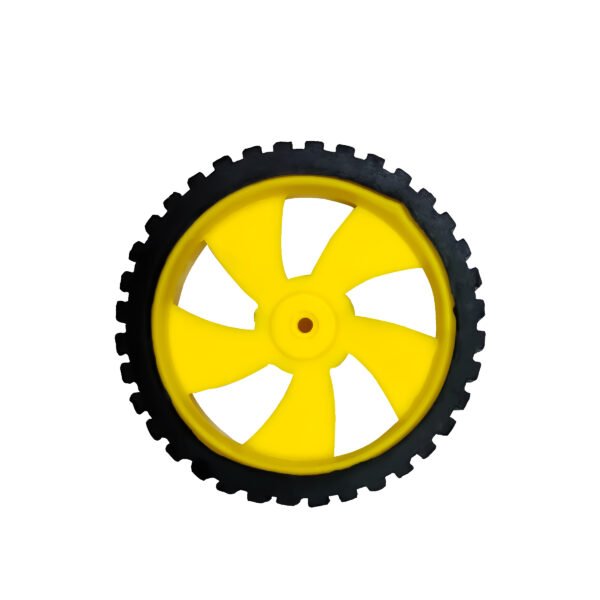 45mm x 12mm Durable Rubber Wheels Yellow Color 45mm Diameter for BO Motor