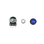 470K Single Rotary Potentiometer Long Nose D Shape Shaft with Cap 3 pin