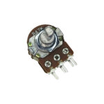 47K Dual Gang Rotary Potentiometer D Shape Shaft Handle 6 pin