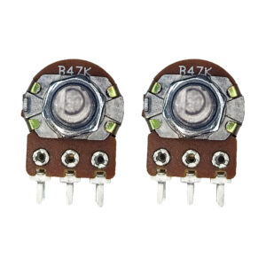 47K Dual Gang Rotary Potentiometer D Shape Shaft Handle 6 pin