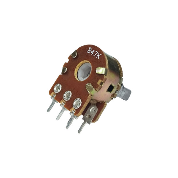47K Dual Gang Rotary Potentiometer D Shape Shaft Handle 6 pin