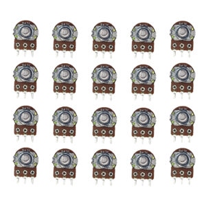 47K Dual Gang Rotary Potentiometer D Shape Shaft Handle 6 pin