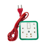 6 Amp 240 Volt 3 and 2 Pin Plug Extension Board With 2 Meter Cable Length