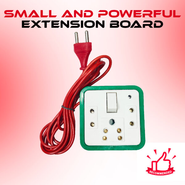 6 Amp 240 Volt 3 and 2 Pin Plug Extension Board With 2 Meter Cable Length