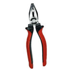 8 Inch Industrial Grade Steel Combination Plier with Soft PVC Insulated Handles and Anti-Rust Properties Red Color