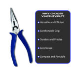 Long Nose Plier 6 Inch - Durable and Portable Cutting Tool with Anti-Rust Black Phosphate Finish
