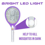 Heavy Duty Rechargeable Electric Fly Swatter Mosquito Racket Bat with COB Light Long Battery Life Made in India Multicolor