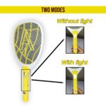 Rechargeable Electric Fly Swatter Mosquito Racket Bat with COB Light Long Battery Life Made in India Multicolor