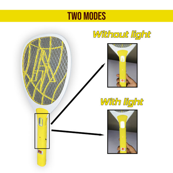Rechargeable Electric Fly Swatter Mosquito Racket Bat with COB Light Long Battery Life Made in India Multicolor