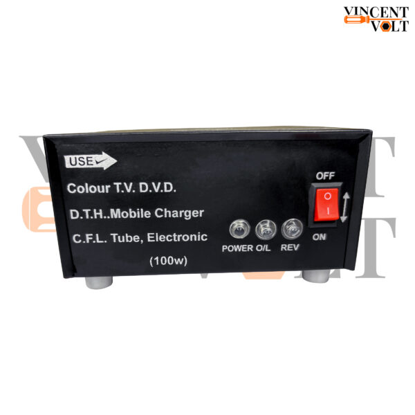 12 volt 100 watt DC to AC Converter with Two 240 volt Charging Output Metal Body Heavy Duty Converter Black Color