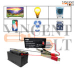 12 volt 100 watt DC to AC Converter with Two 240 volt Charging Output Metal Body Heavy Duty Converter Black Color