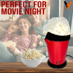 Hot Air Popcorn Popper Maker Oil Free Electric Popcorn Machine with Measuring Cup & Butter Melter, Fast Popping, BPA-Free, Red