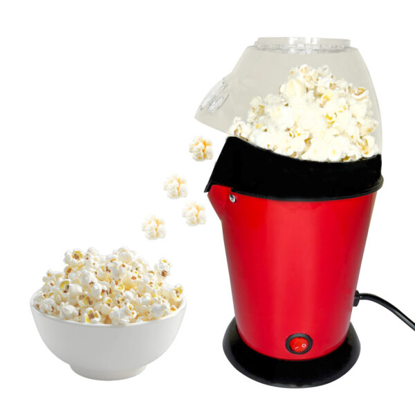 Hot Air Popcorn Popper Maker Oil Free Electric Popcorn Machine with Measuring Cup & Butter Melter, Fast Popping, BPA-Free, Red